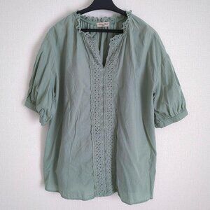 SamMoss Lace-Front Blouse
